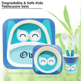 Baby Feeding Essential Baby Dinner Set Infant Training Eating Utensils-Cute Owl